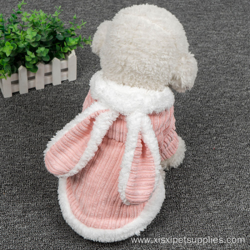 Cute Rabbit ear winter small pet dog clothes